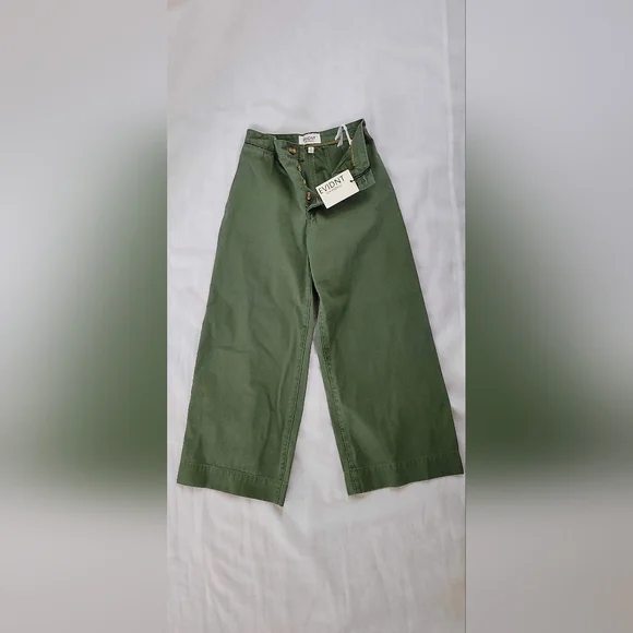 NWT! EVIDNT Los Angeles Trendy Wide Leg Women's Green Festival Pant Size 25 - Picture 6 of 11